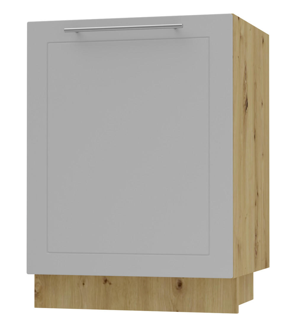 SPÜLENUNTERSCHRANK Bari D1Z/60 Eiche Artisan / RAL 7040 fenstergrau 60 / 50 / 82cm Blum Teilauszug - Eiche Artisan/Grau, Holz/Holzwerkstoff (60/82/50cm) - Feldmann-Wohnen