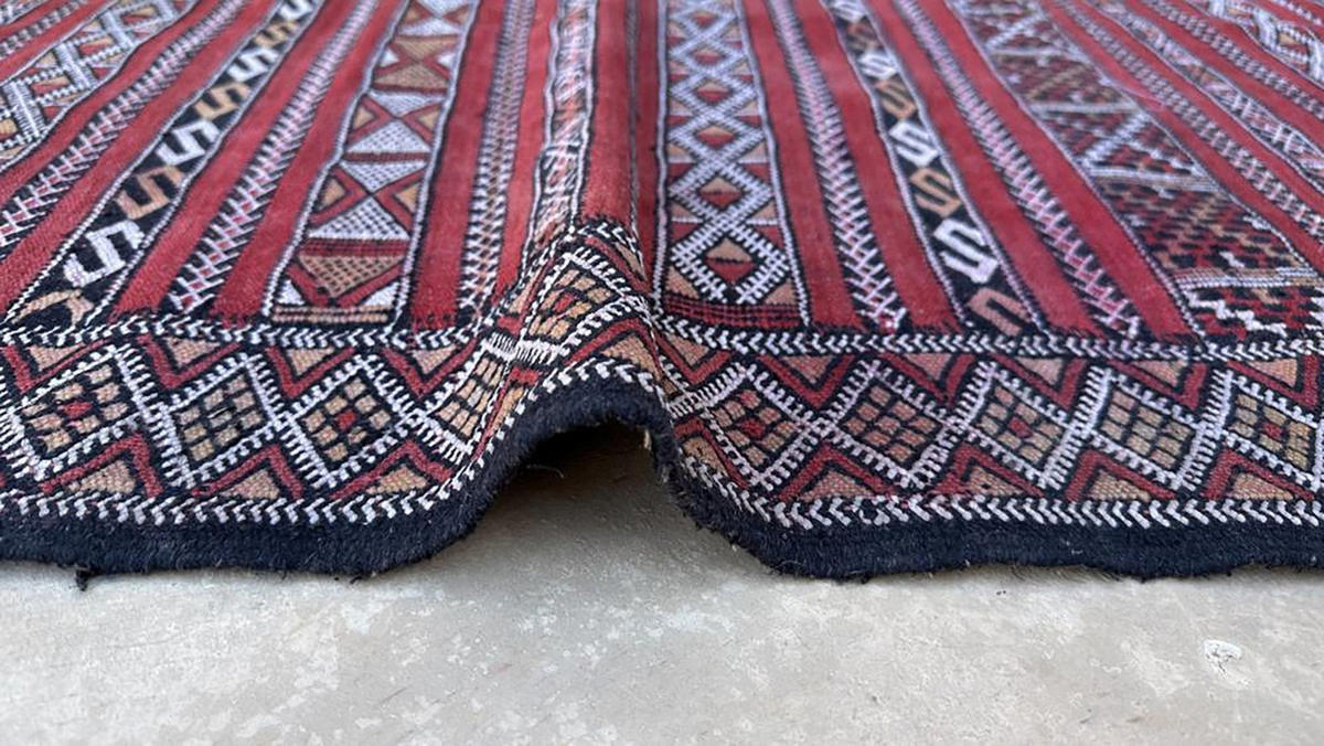 BERBERTEPPICH aus reiner Wolle 88x 167 cm - Rot, Naturmaterialien (88/167cm) - AFK Living