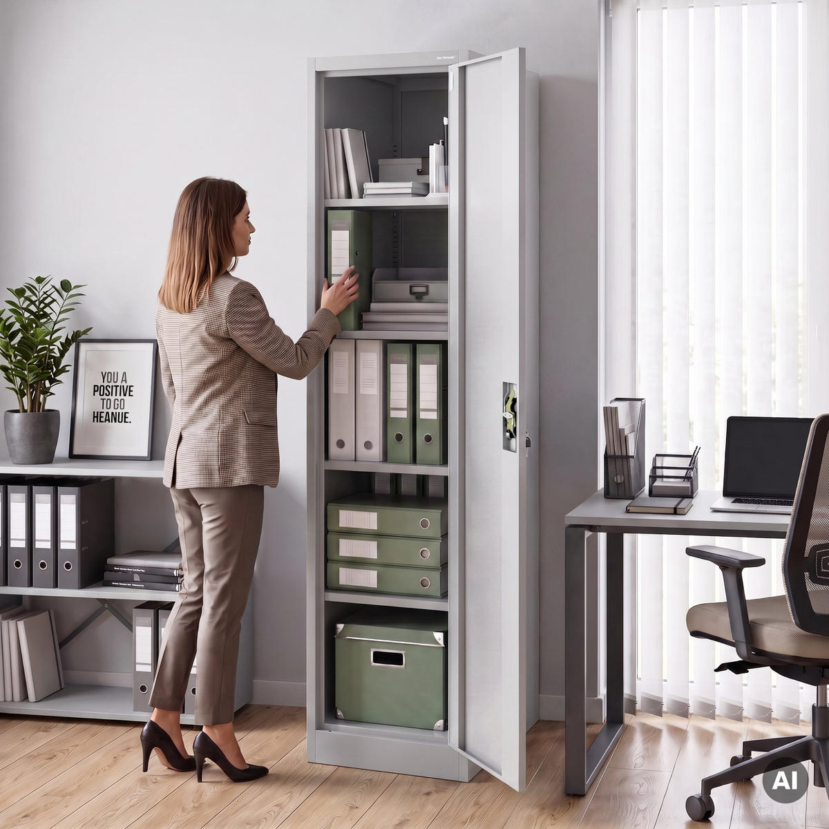 AKTENSCHRANK ALEX D600 - Grau, Metall (45/185/60cm) - Jan Nowak