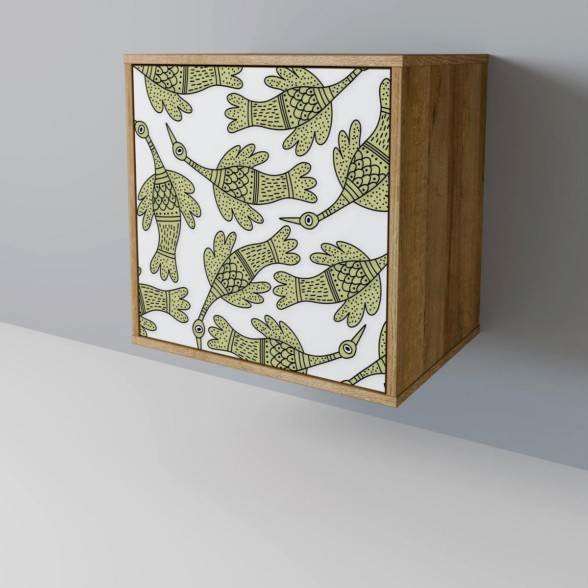 SIDEBOARD SEEDLING SONGBIRD, Eichefarben, 57,5x42x77,5 cm, Schräge Buchenholzfüße - Eichefarben/Buchefarben, Holzwerkstoff/Buchenholz (57.5/77.5/42cm) - SpaceRebels