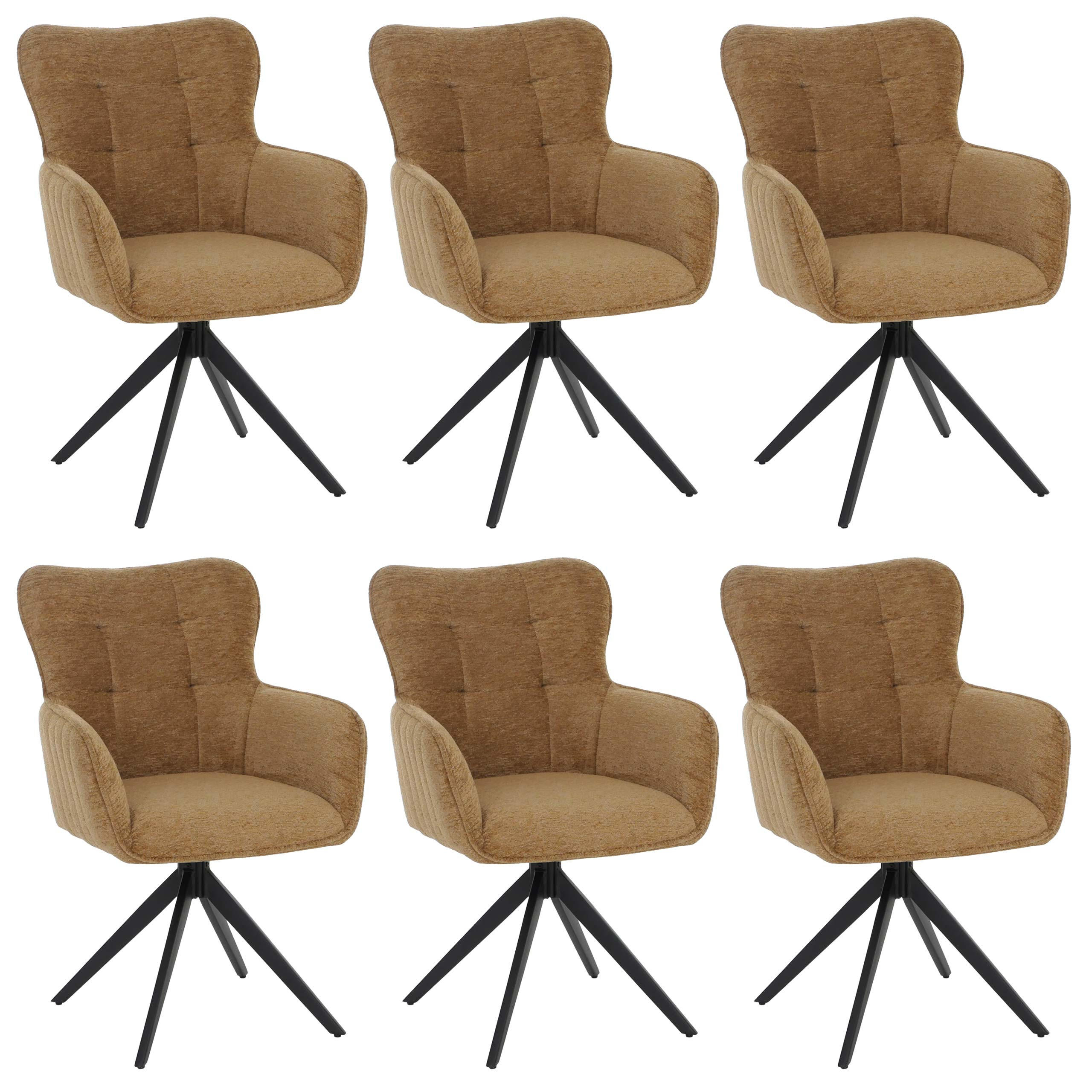 ESSZIMMERSTUHL Senfgelb 6er-Set - Gelb, Textil (63/93/70cm) - MCW