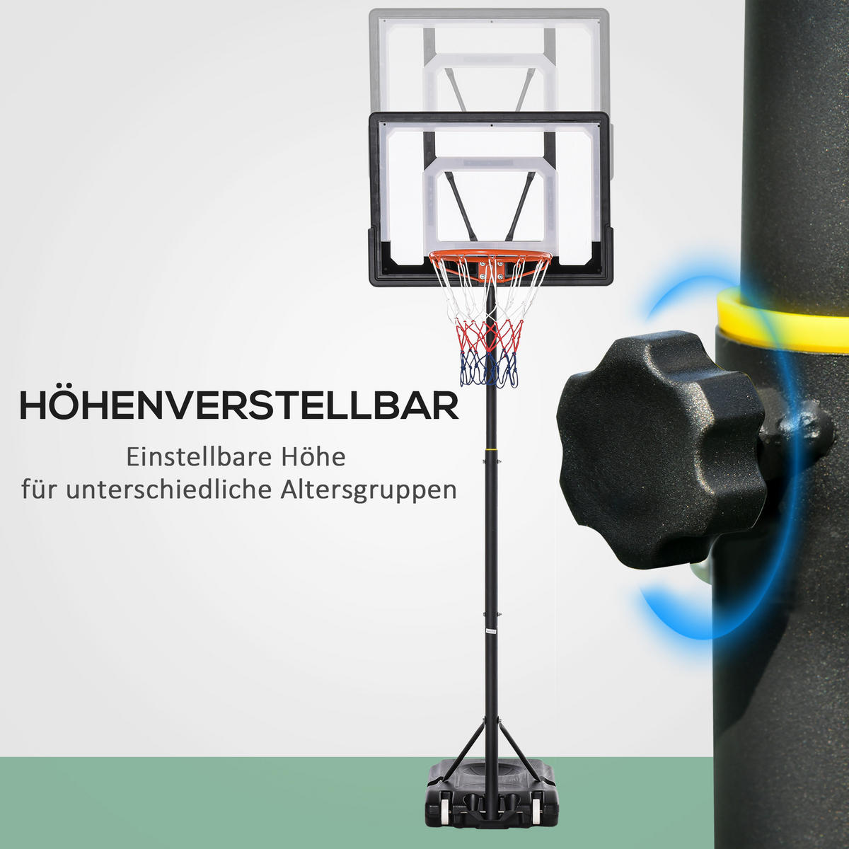 BASKETBALLSTÄNDER, Stahl, Schwarz, 83 x 75 x 206-260 cm - Schwarz, Metall (75/83cm) - HOMCOM