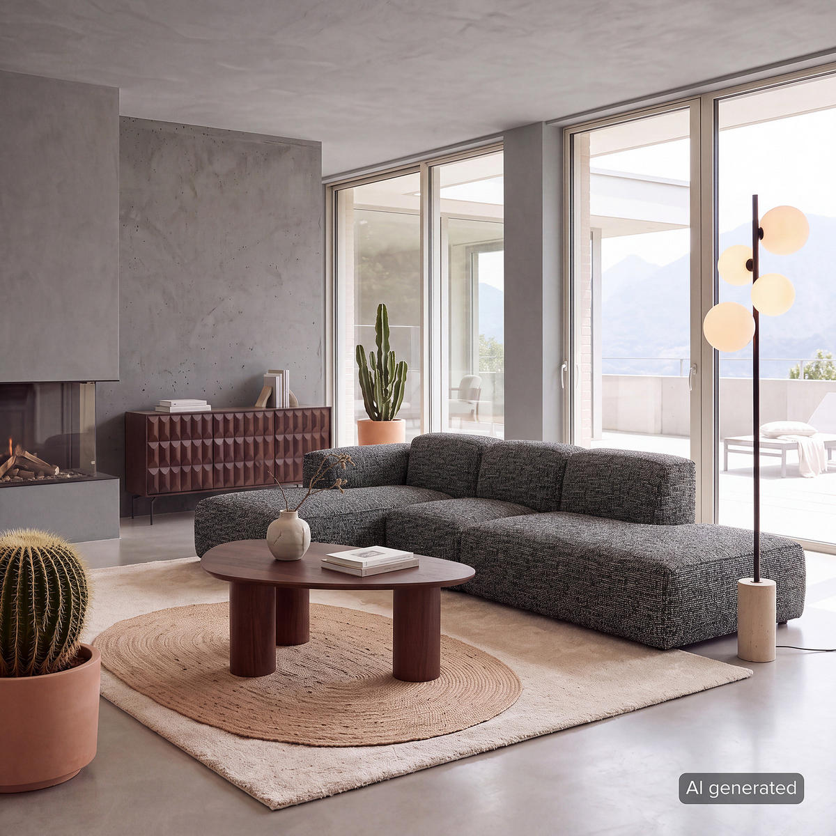 ECKSOFA mit Chaiselongue - Schwarz/Grau, Kunststoff/Textil (290/173cm) - home24