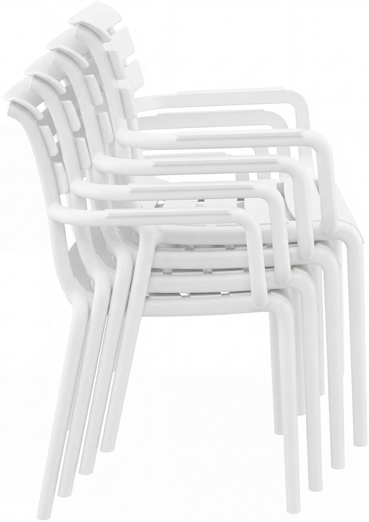 GARTENSTUHL Lars 4er Set 58x59x85cm Kunststoff Weiß Stapelstuhl - Weiß, Kunststoff (58/85/59cm) - DELUKE