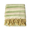 WOHNDECKE Chenille 150/200 cm, 100% Baumwolle gestreift - Grün, Textil (150/200cm) - Homescapes