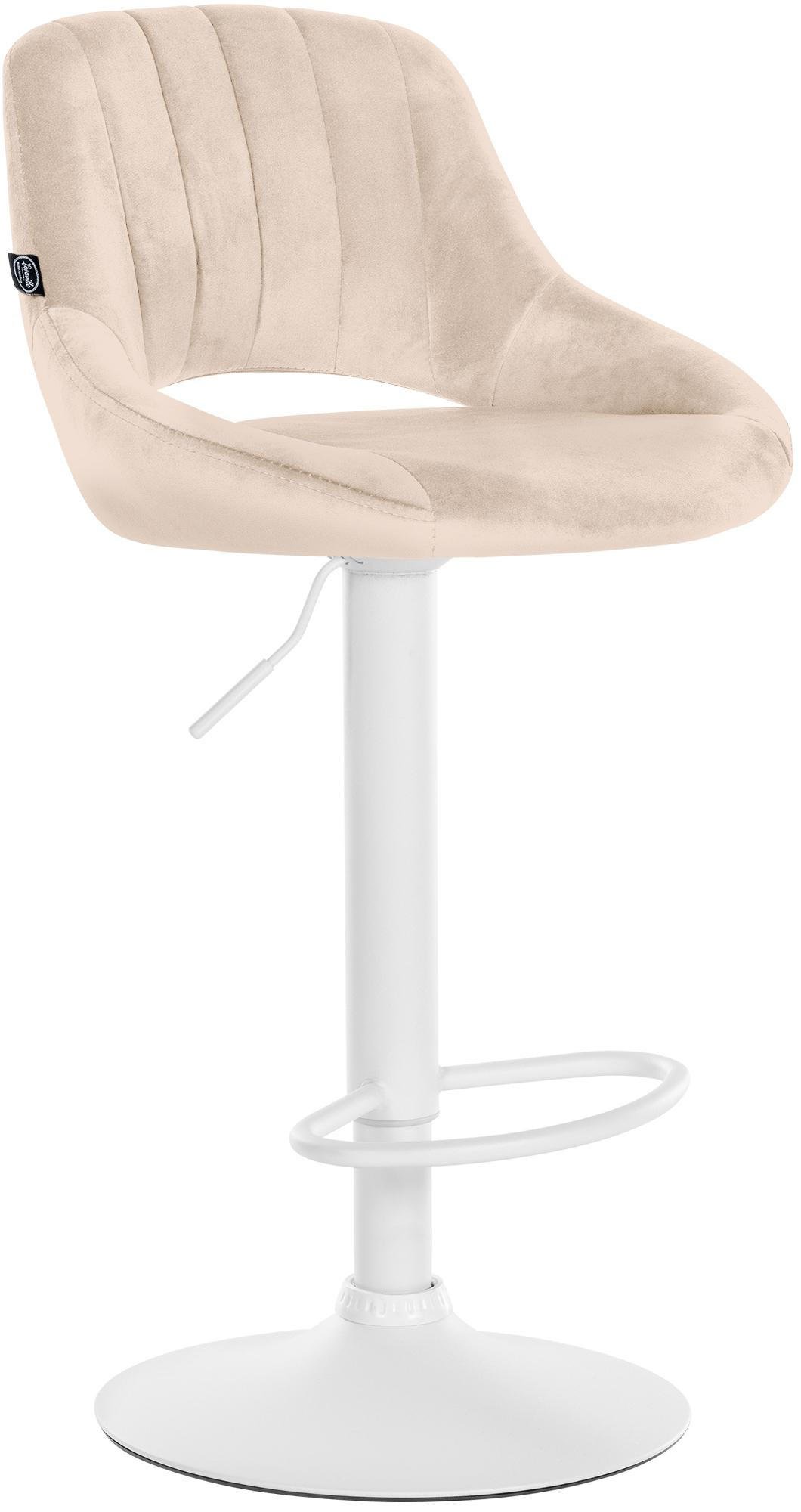 BARHOCKER Samt Creme - Creme/Weiß, Textil/Metall (47/85/48cm) - CLP