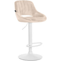 BARHOCKER Samt Creme - Creme/Weiß, Textil/Metall (47/85/48cm) - CLP