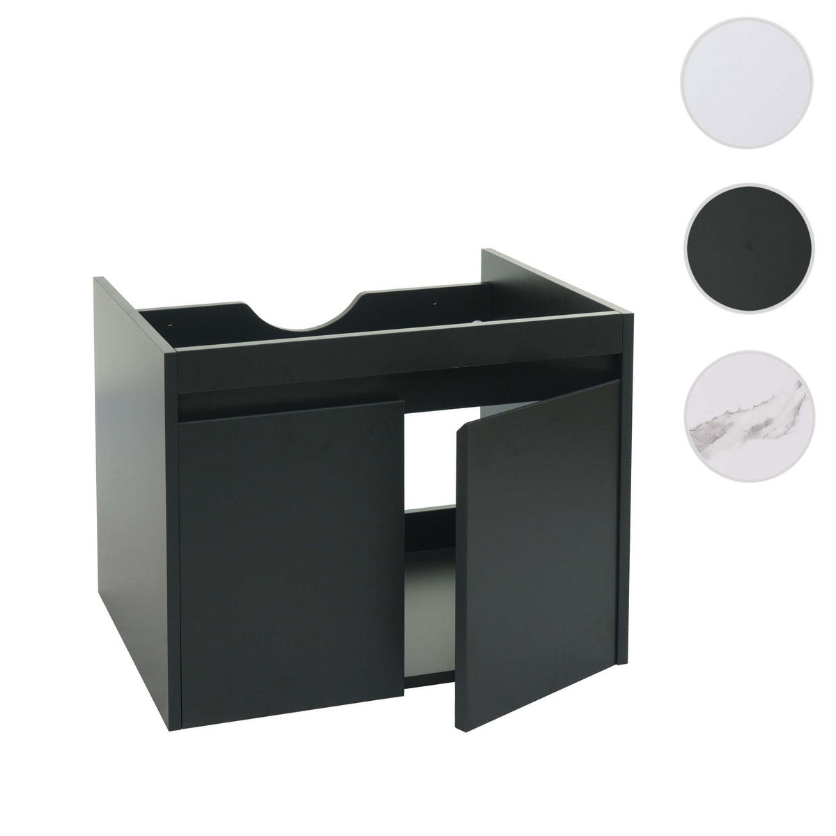 WASCHBECKENUNTERSCHRANK Schwarz - Schwarz, Holzwerkstoff (59/48/45cm) - MCW
