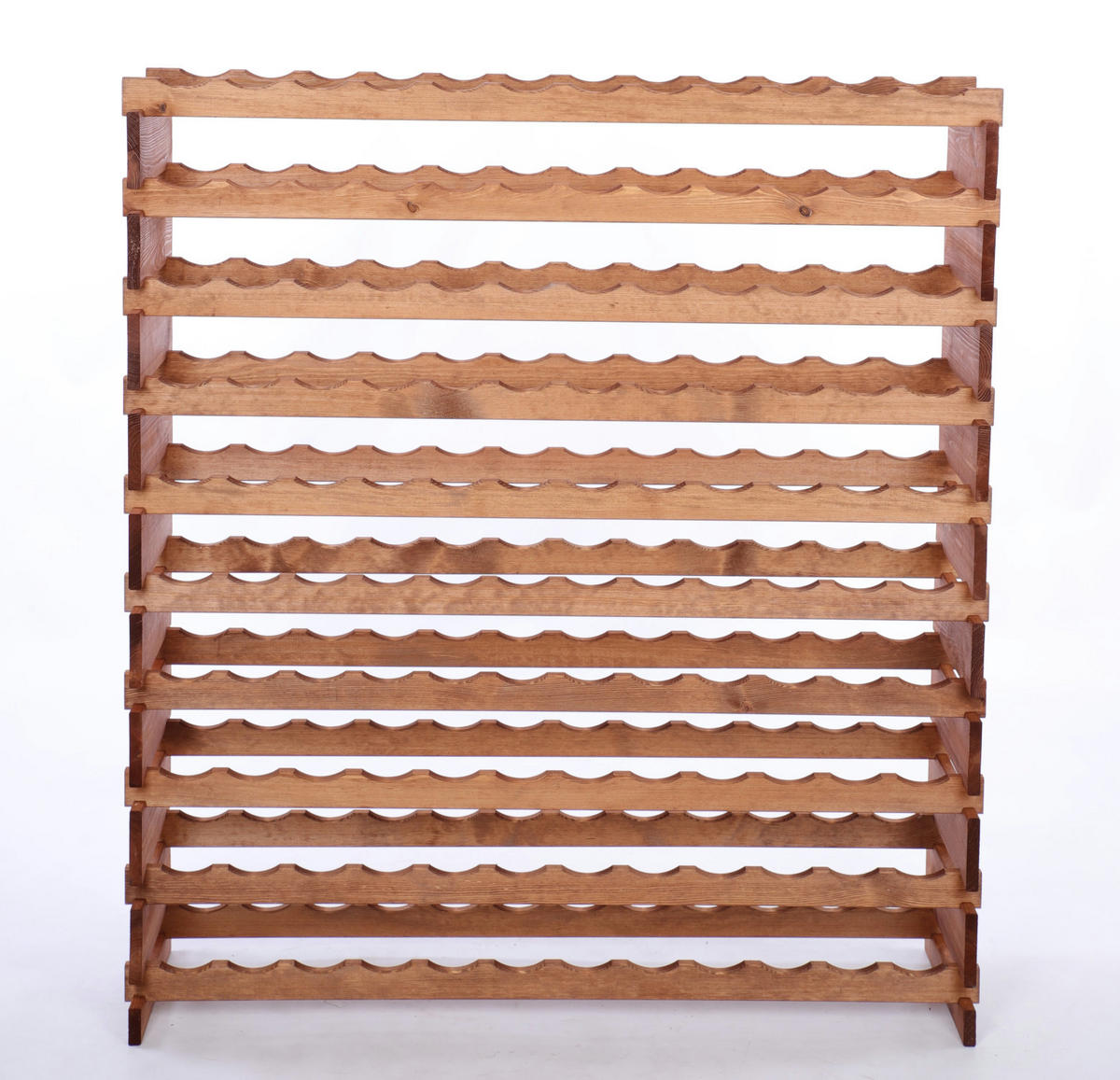 WEINREGAL VINOTECA FLEX PRO HxBxT 135x123x28cm 120 Flaschen auf 10 Ebenen Braun geölt - Braun, Holz (123/135/28cm) - PROREGAL