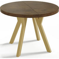ESSTISCH Mateo runder ausziehbarer, Lefkas Eiche 100-200/100/76 cm - Alteiche/Goldfarben, Holz/Holzwerkstoff (100/200/76cm) - WFL GROUP