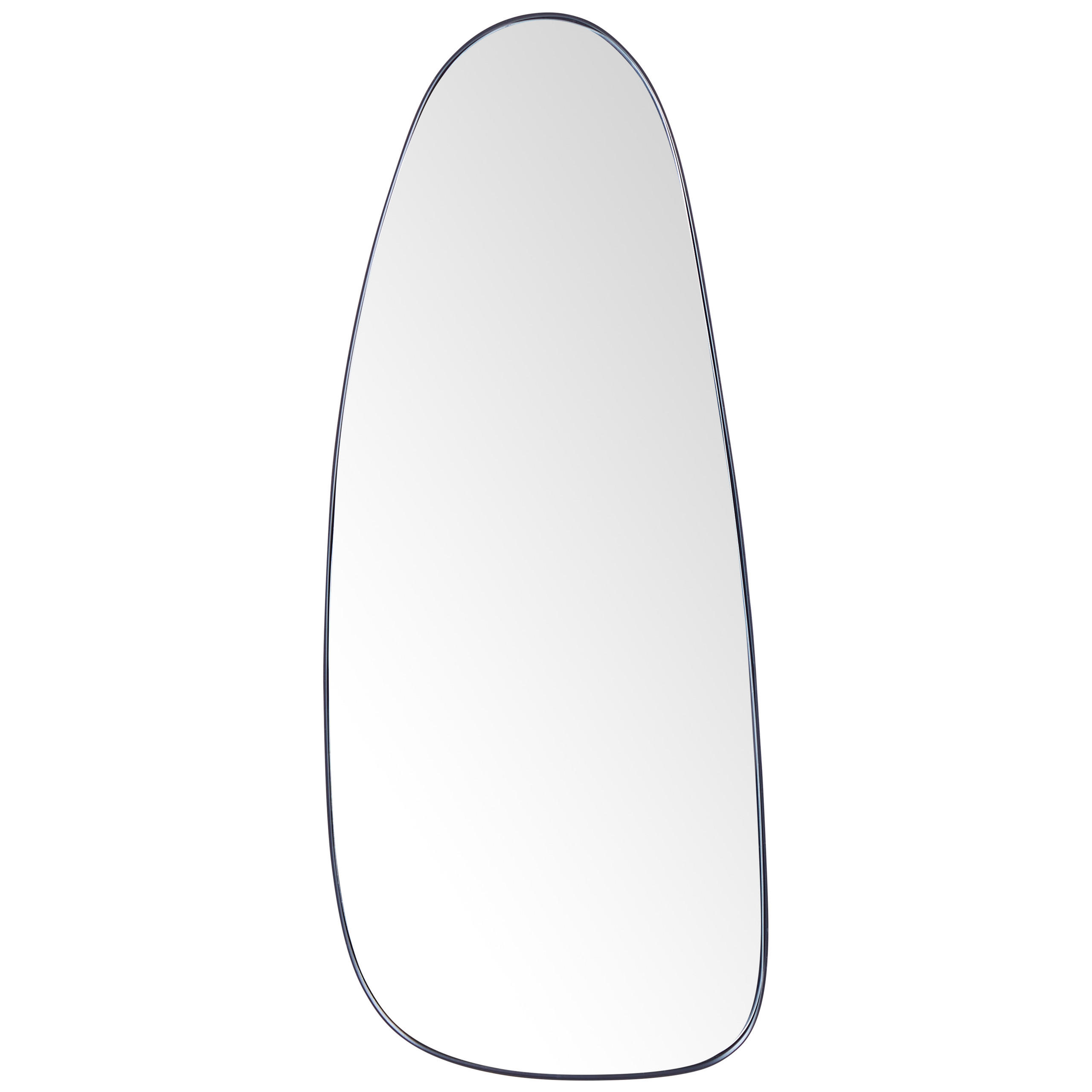 WANDSPIEGEL Metall schwarz oval 39/95 cm Cergy - Schwarz, Metall (39/95/3cm) - Beliani
