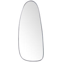 WANDSPIEGEL Metall schwarz oval 39/95 cm Cergy - Schwarz, Metall (39/95/3cm) - Beliani
