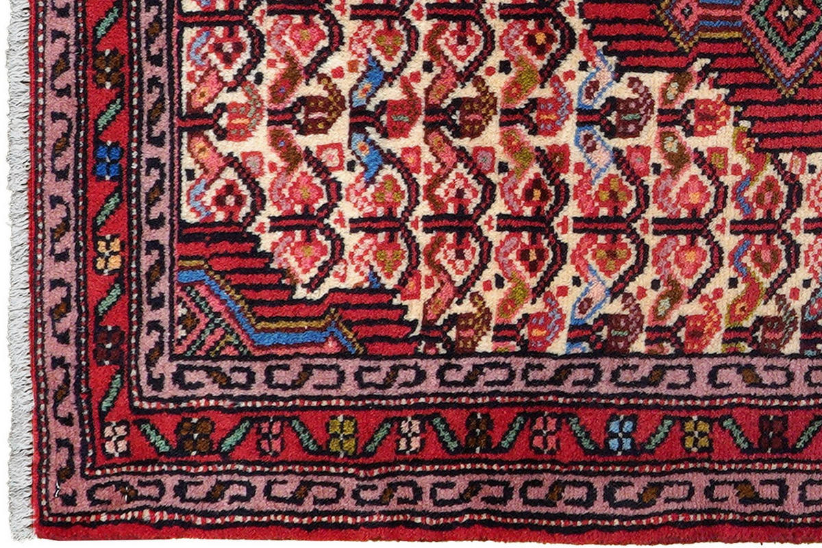 ORIENTTEPPICH handgeknüpft Assadabad Beige, Rot 99/67 cm Schurwolle - Beige/Rot, Textil (67/99cm) - Looma