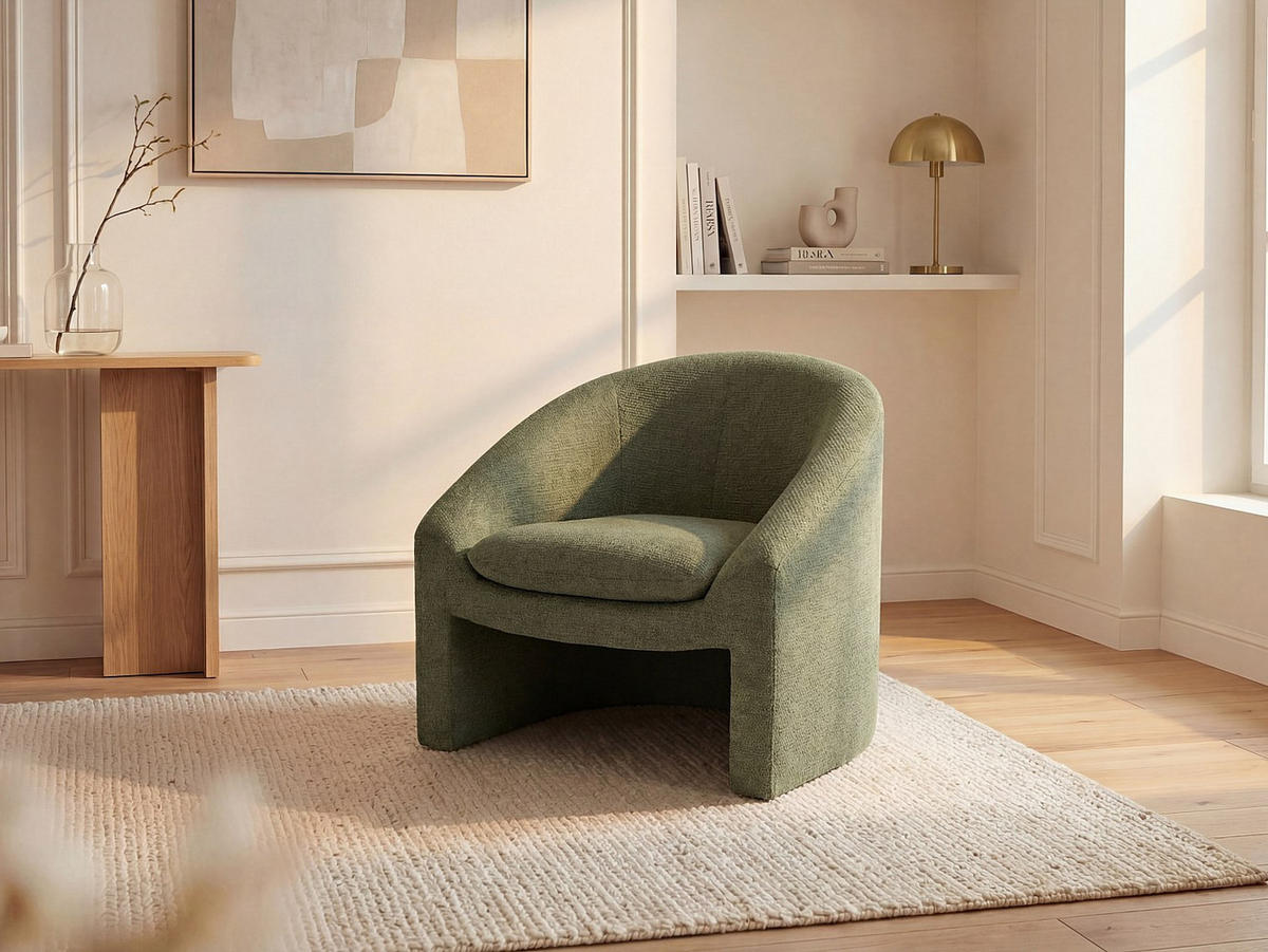 SESSEL mit gerader Rückenlehne - 1 -Sitzer - Polyester - grün - OSSANA - Grün, Textil (83/74/74cm) - Vente-Unique