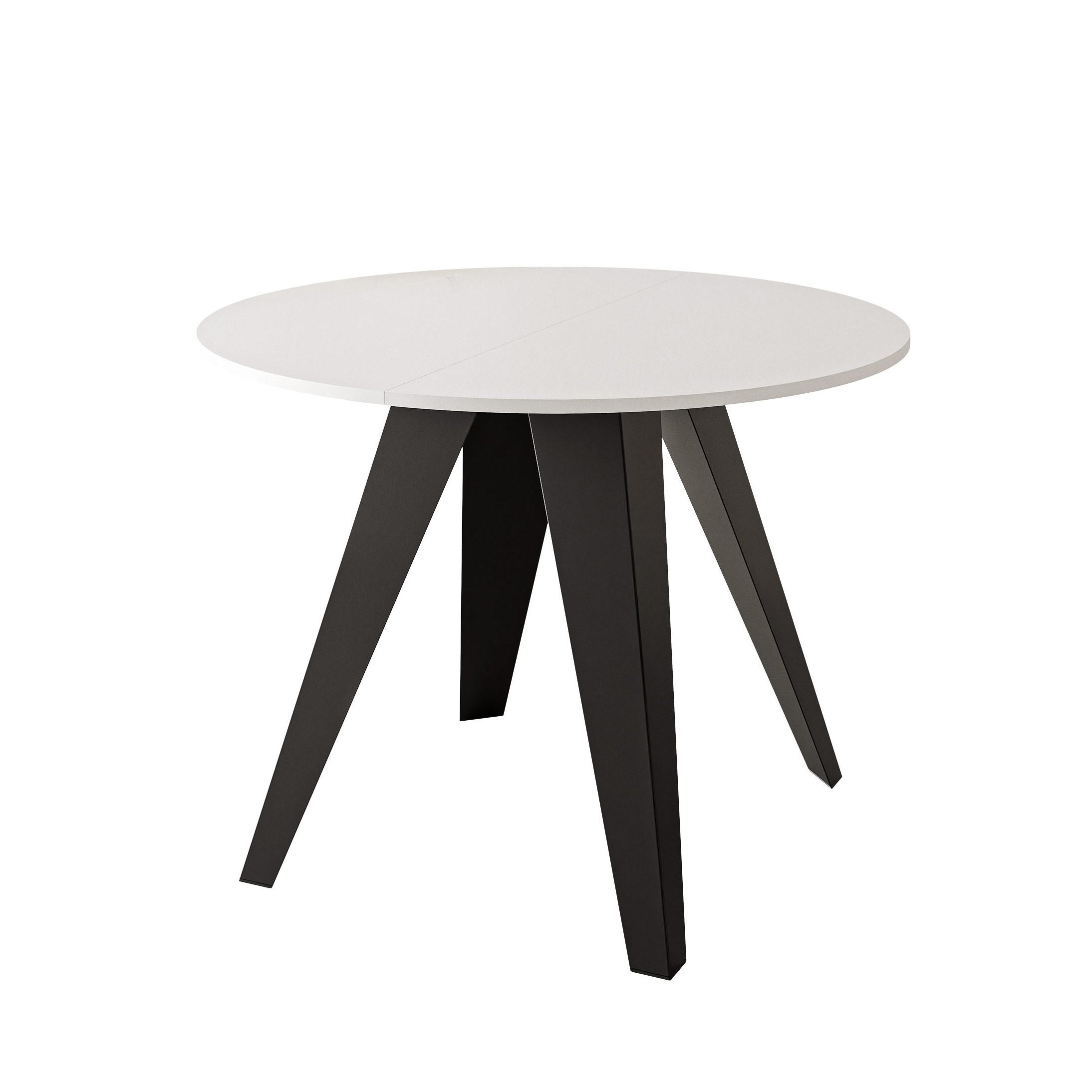 ESSTISCH ausziehbar auf MDF, Weiß - Schwarz/Weiß, Holzwerkstoff (100/100/76cm) - Idohome