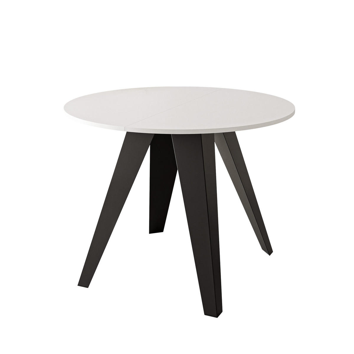 ESSTISCH ausziehbar auf MDF, Weiß - Schwarz/Weiß, Holzwerkstoff (100/100/76cm) - Idohome