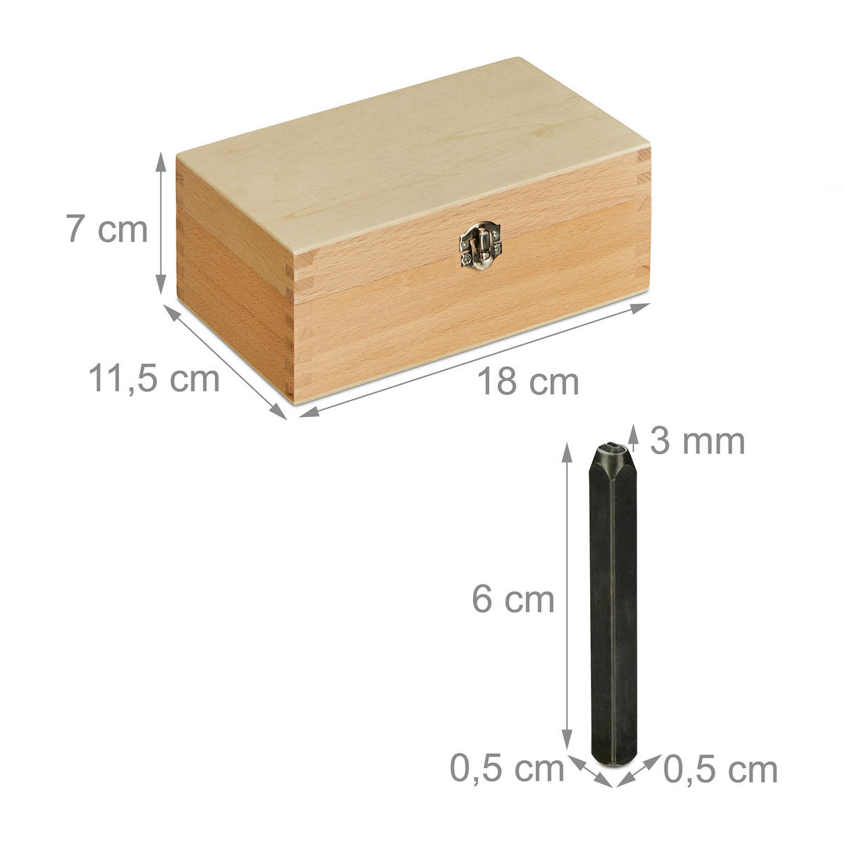 36-TLG.SCHLAGBUCHSTABEN-SET - Hellbraun, Holz/Metall (11.5/18/7cm) - Relaxdays