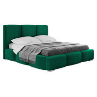 POLSTERBETT Olweria - Chromfarben/Grün, Holz/Textil (160/200cm) - MIRJAN24