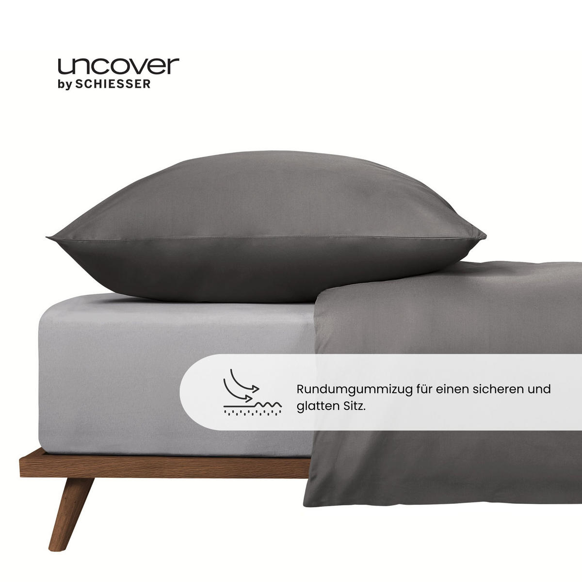 SPANNBETTLAKEN New Jersey - 100% Baumwolle - 100x200 cm - Hellgrau - Hellgrau, Textil (100/200cm) - Uncover by Schiesser