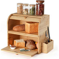 BROTKASTEN Holz Bambus 38x25x36cm - Hellbraun, Naturmaterialien (25/36/38cm)