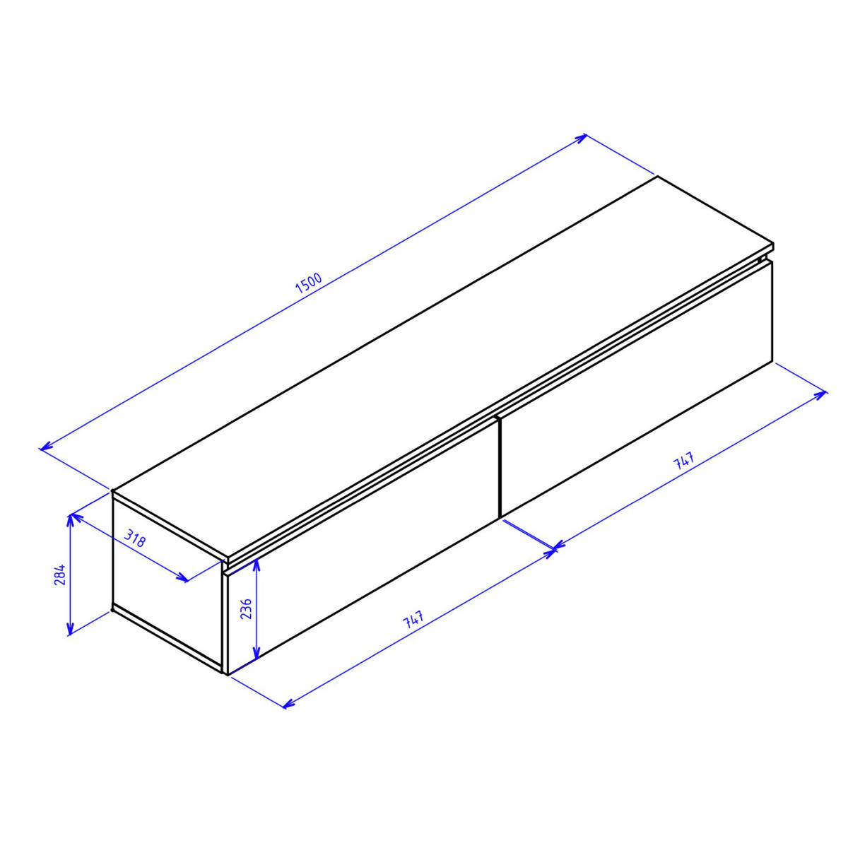 TV-LOWBOARD Bemmi Walnuss Wisconsin 150 cm - Dunkelbraun, Holzwerkstoff (150/28.4/31.8cm) - Selsey