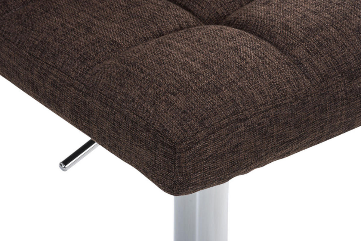 BARHOCKER 2er Set Stoff Braun - Chromfarben/Braun, Textil/Metall (46/94/47cm) - CLP