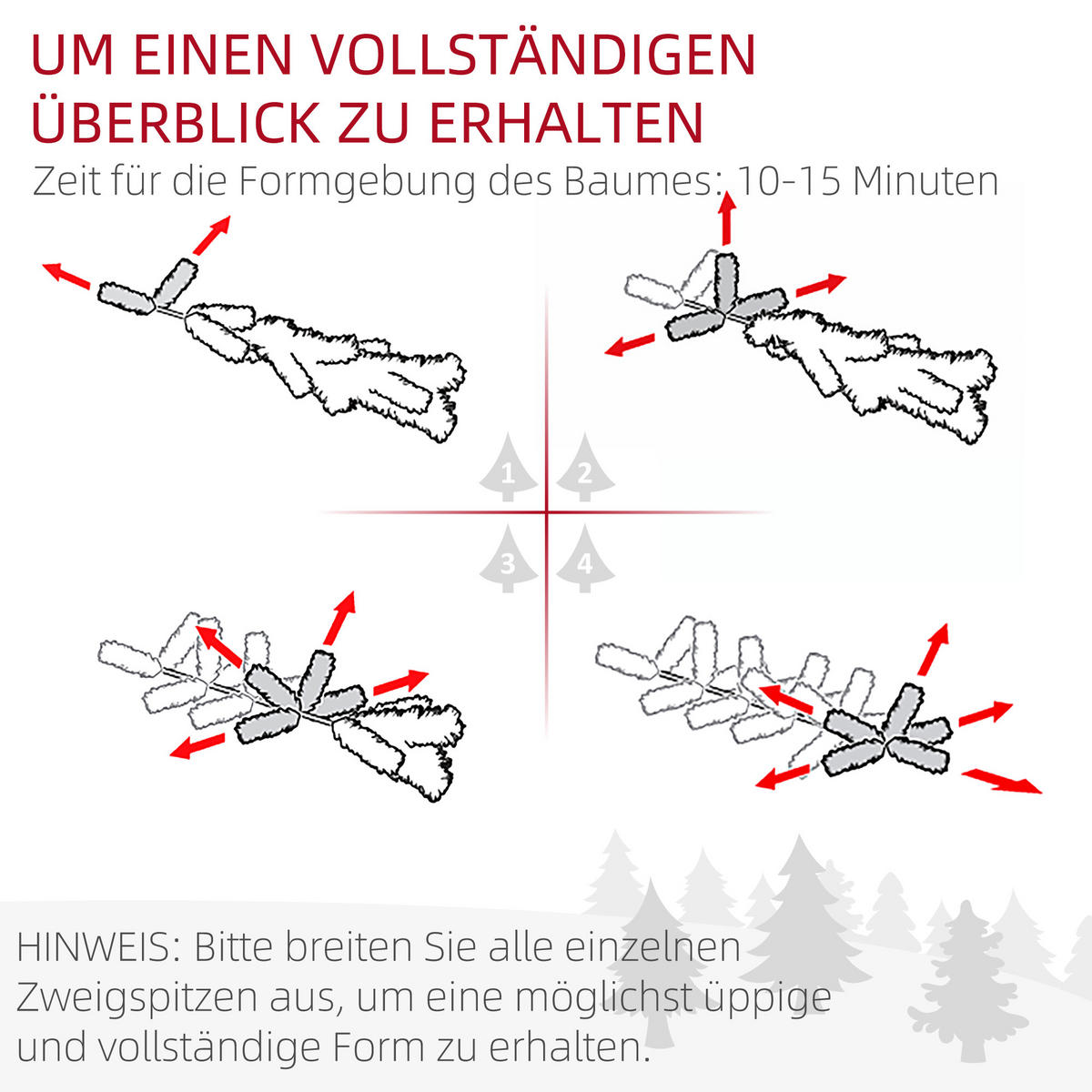KÜNSTLICHER Weihnachtsbaum mit LED-Leuchten, 90 cm Christbaum mit Fernbedienung - Grün, Kunststoff (45/90cm) - HOMCOM