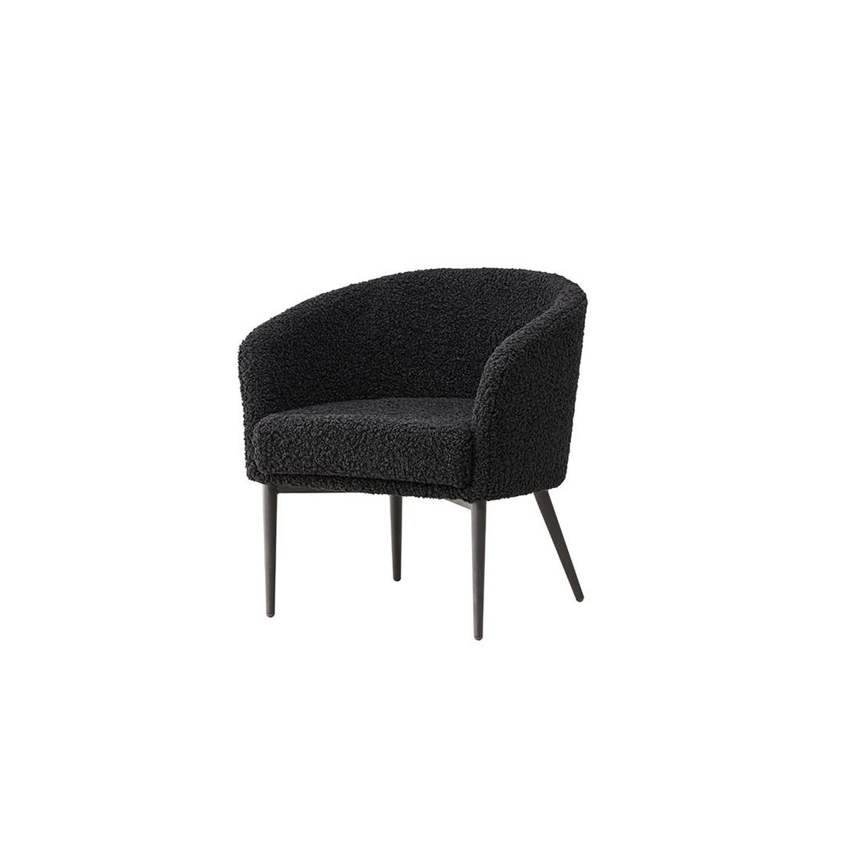 SESSEL, Fluffy, Schwarz, Metall / Polyester, 66 x 64 x 70 cm - Schwarz, Textil/Metall (66/70/64cm) - ebuy24