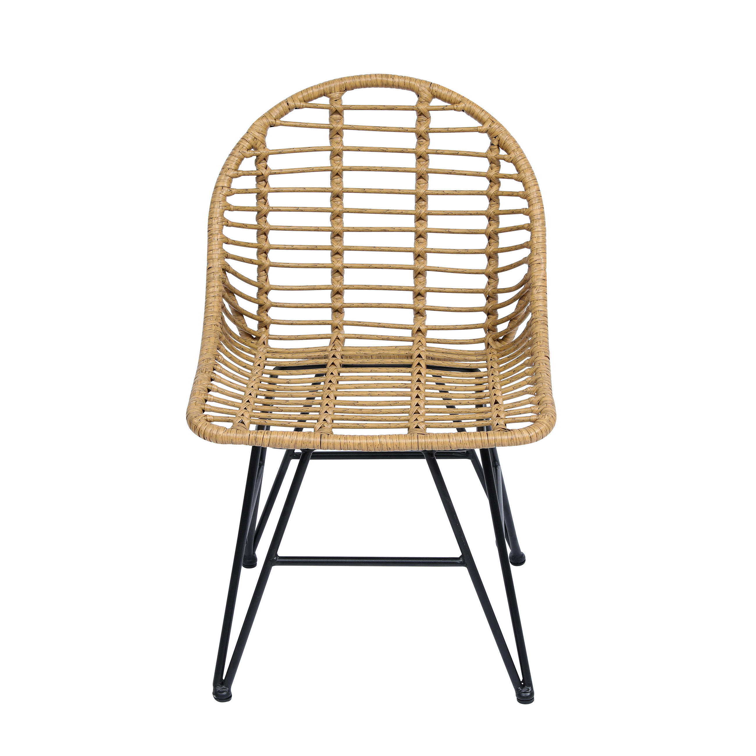 STUHL 4er-Set Rattan Braun - Braun, Holz (50/80/46cm) - Nordlys