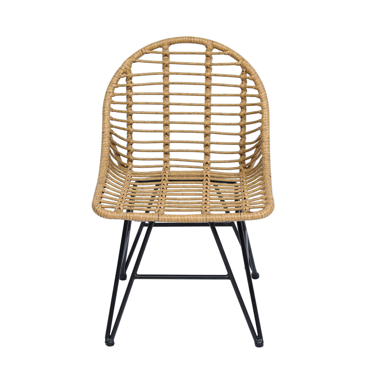 STUHL 4er-Set Rattan Braun - Braun, Holz (50/80/46cm) - Nordlys