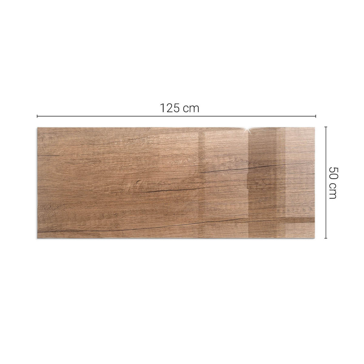 GLASPLATTE für Kamin 125x50 cm - Braun, Glas (125/50/0.4cm) - TULUP