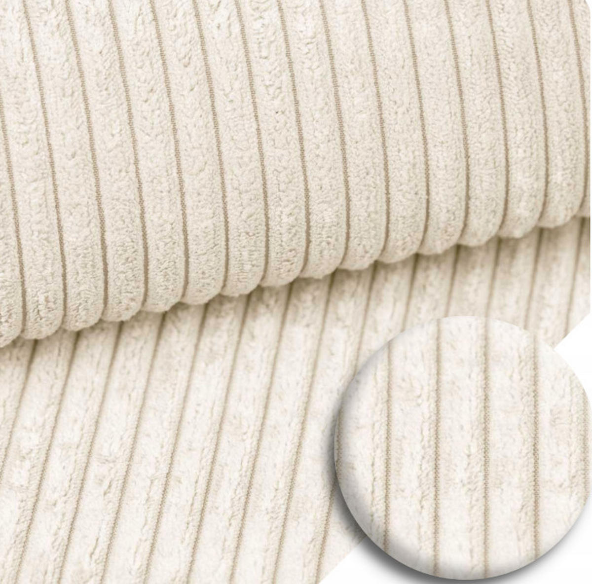 PREMIUM Design Sofa für zeitgenössische Innenräume Creme - Creme, Textil (200/70/100cm) - SURB
