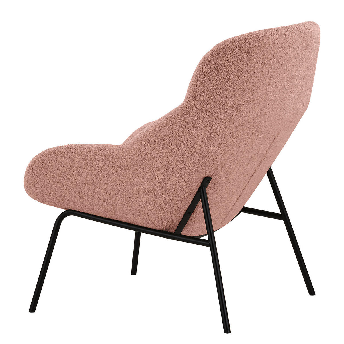 SESSEL - Schwarz/Rosa, Textil/Metall (73/102/92cm) - home24