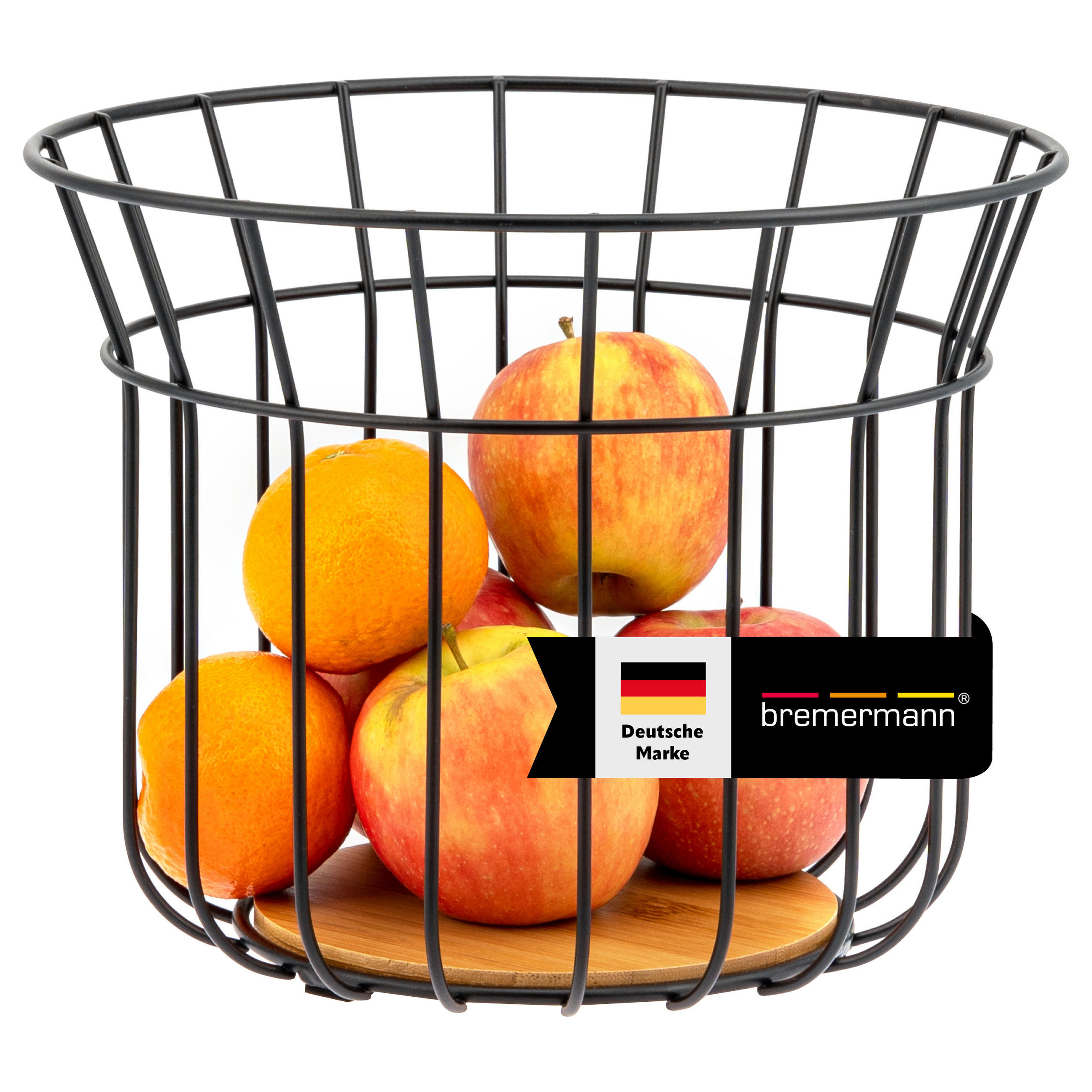 OBSTKORB, schwarz - Schwarz, Metall (19cm) - bremermann