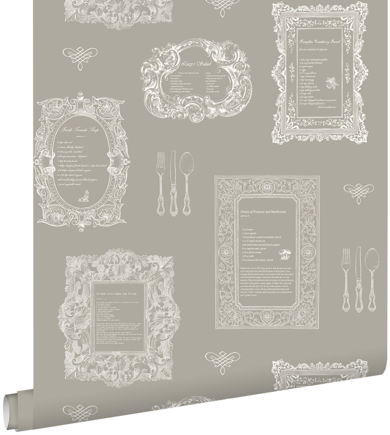 TAPETE Rezepte 53 cm x 10.05 m - Braun, Papier (53/1000cm) - ESTAhome