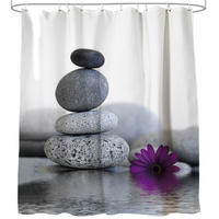 DUSCHVORHANG Energy Stones 180 x 200 cm - Grau, Textil (180/200cm) - Sanilo