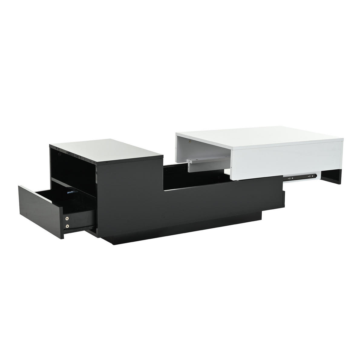 COUCHTISCH geometrisch Schwarz/Weiß 100/50/38 cm - Schwarz/Weiß, Holzwerkstoff (100/50/38cm)