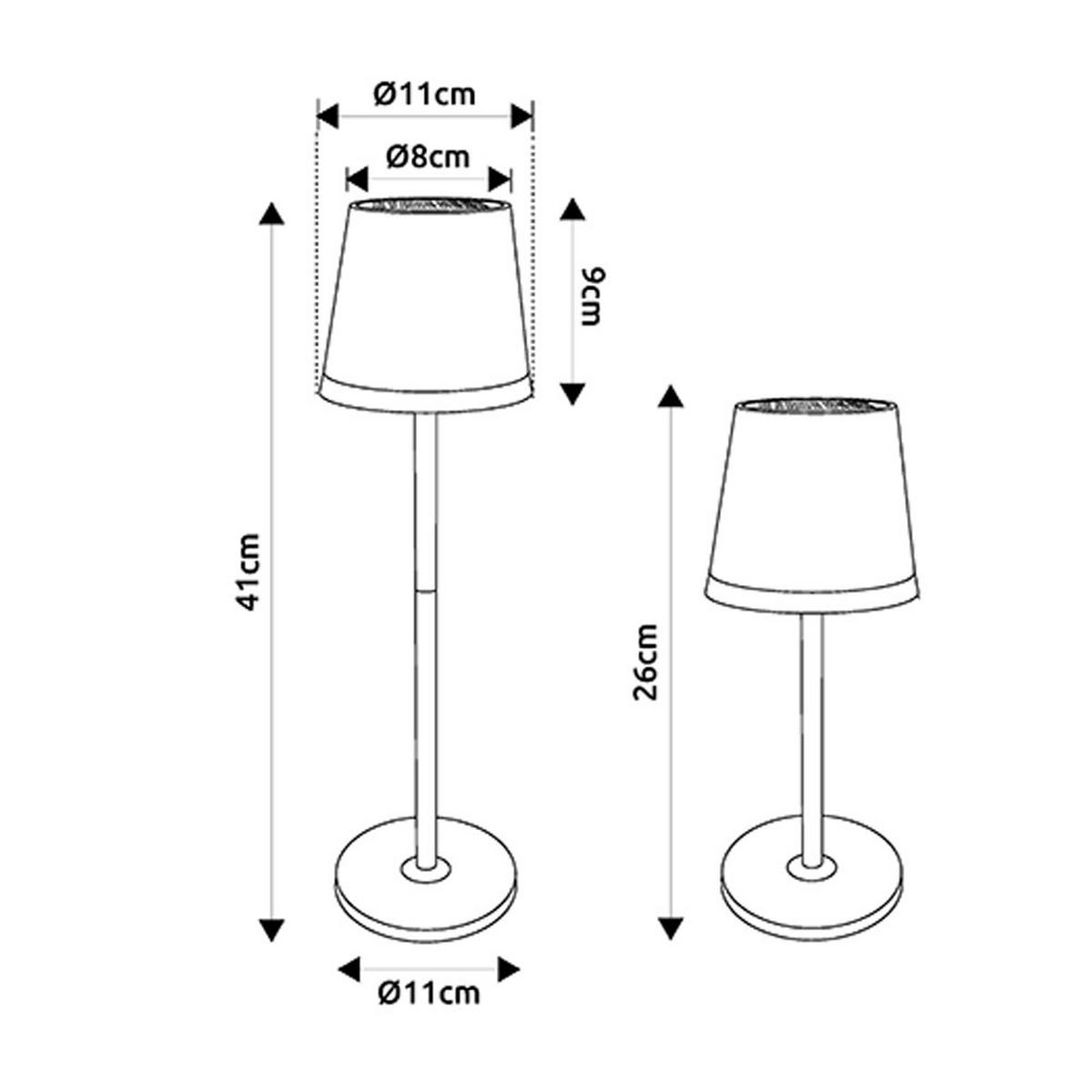 TISCHLEUCHTE Metall Champagner, LED Solar, 2er Set - Champagner, Metall (11/11/41cm) - Globo Lighting