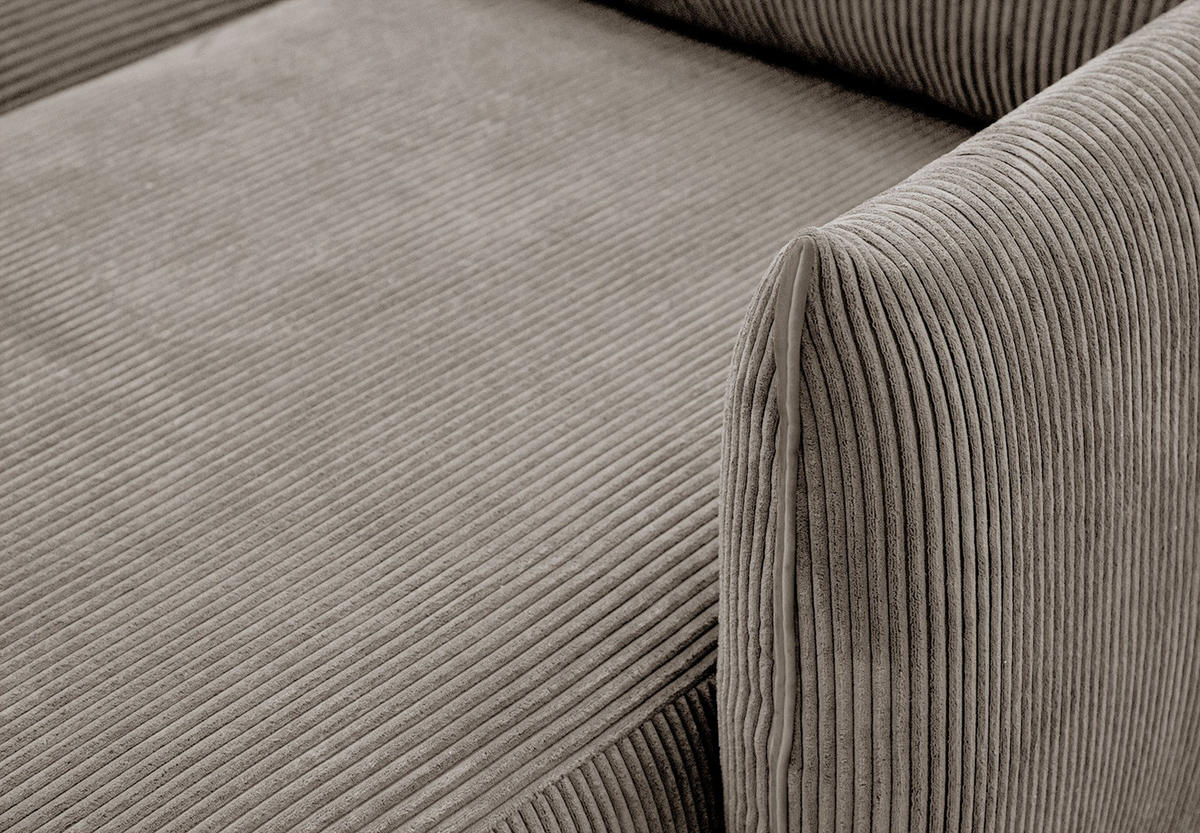 ECKSOFA TAUER 5-Sitzer, taupe - Taupe/Schwarz, Holzwerkstoff/Kunststoff (294/173cm) - Courtois Laville