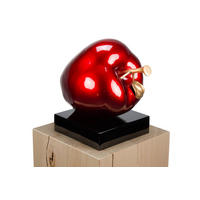 SKULPTUR Rot 32/31 cm - Rot, Stein (3/31/24cm) - KUNSTLOFT