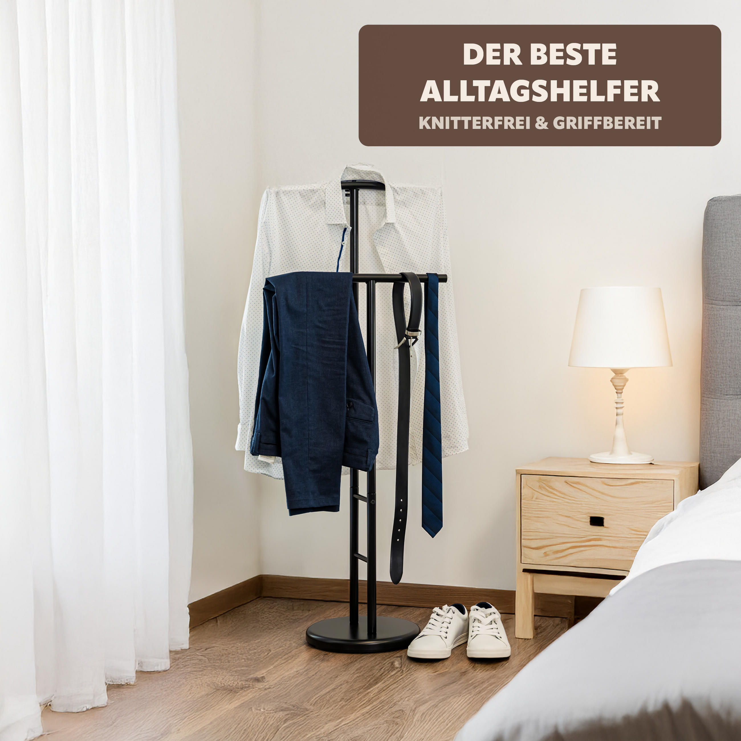 KLEIDERBUTLER, schwarz, Metall - Schwarz, Metall (28.5/114.5/46cm) - bremermann