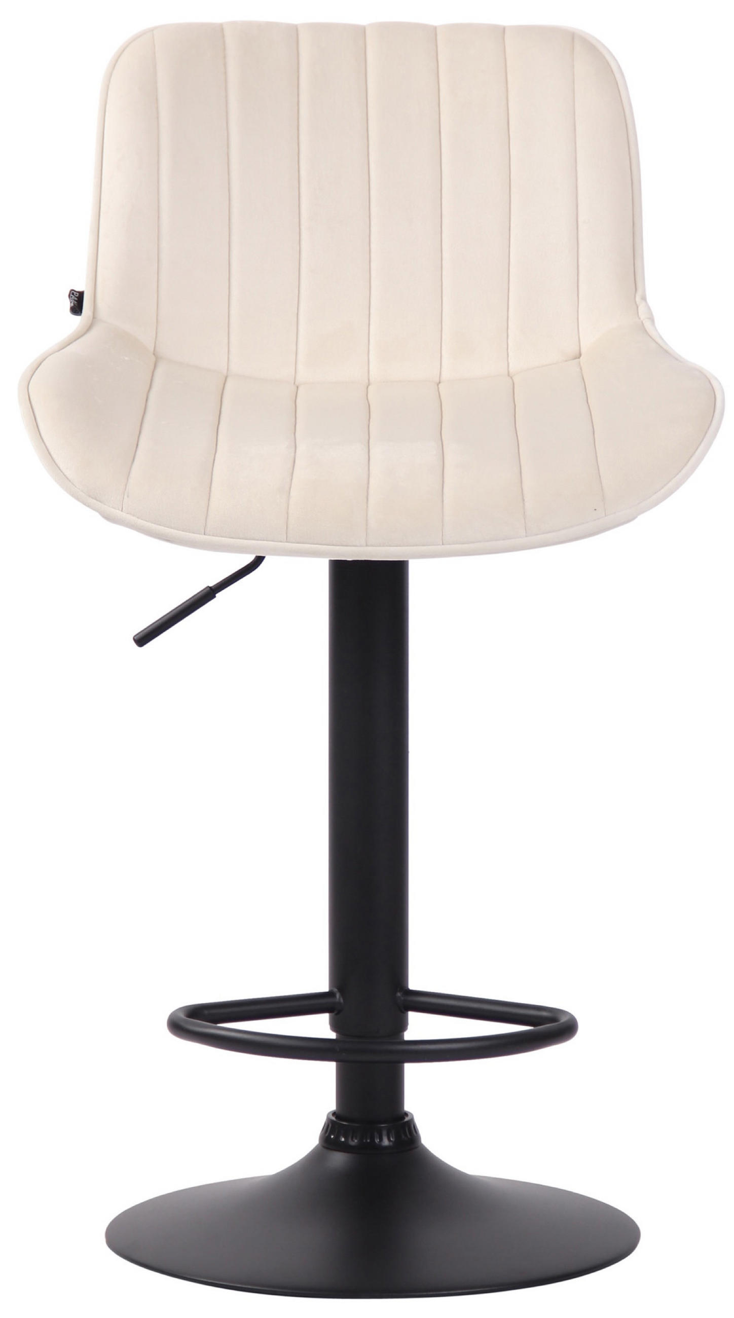 BARHOCKER Lento, Gestell schwarz, Samt Creme - Creme/Schwarz, Textil/Metall (50/100/50cm) - TPFLiving
