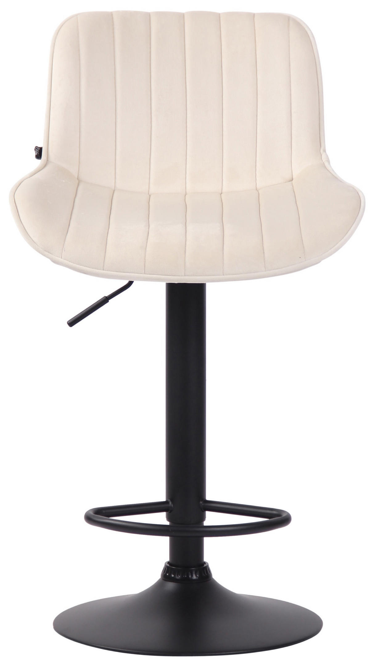 BARHOCKER Lento, Gestell schwarz, Samt Creme - Creme/Schwarz, Textil/Metall (50/100/50cm) - TPFLiving