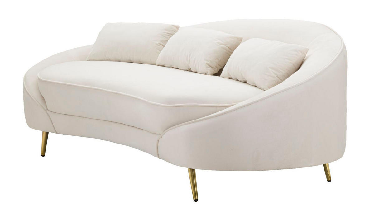 3-SITZER Sofa gepolstert Oslo - Weiß - Weiß, Holz/Kunststoff (84/68/185cm) - Pasmara