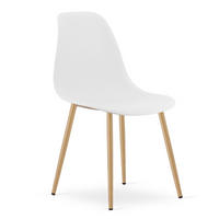 ESSZIMMERSTUHL KALEO weißer Sitz, natürliche Beine - Weiß/Naturfarben, Kunststoff (46/84/51cm) - Valora