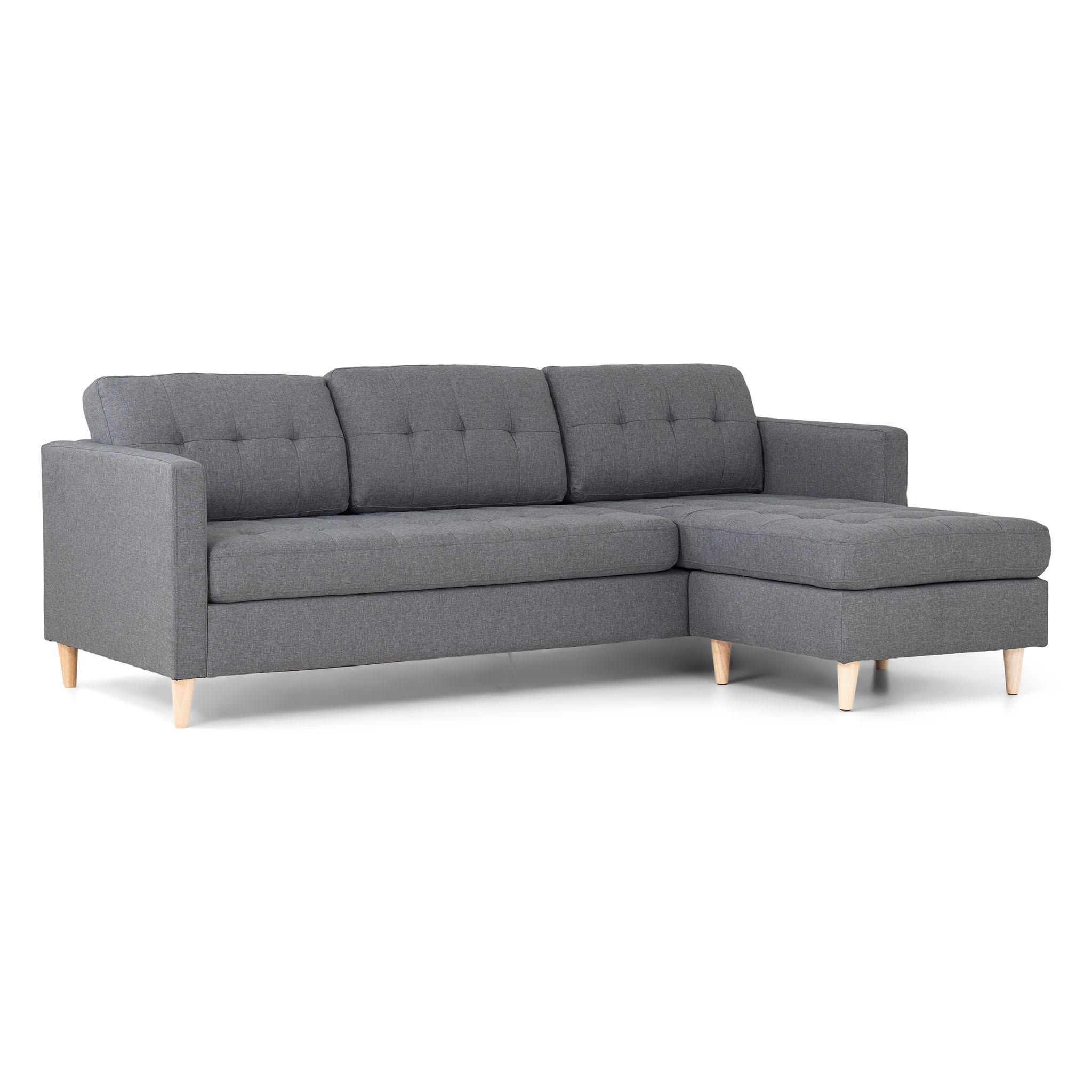 ECKSOFA Stoff hellgrau - Hellgrau, Textil (219/151cm) - ebuy24