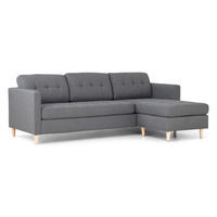 ECKSOFA Stoff hellgrau - Hellgrau, Textil (219/151cm) - ebuy24