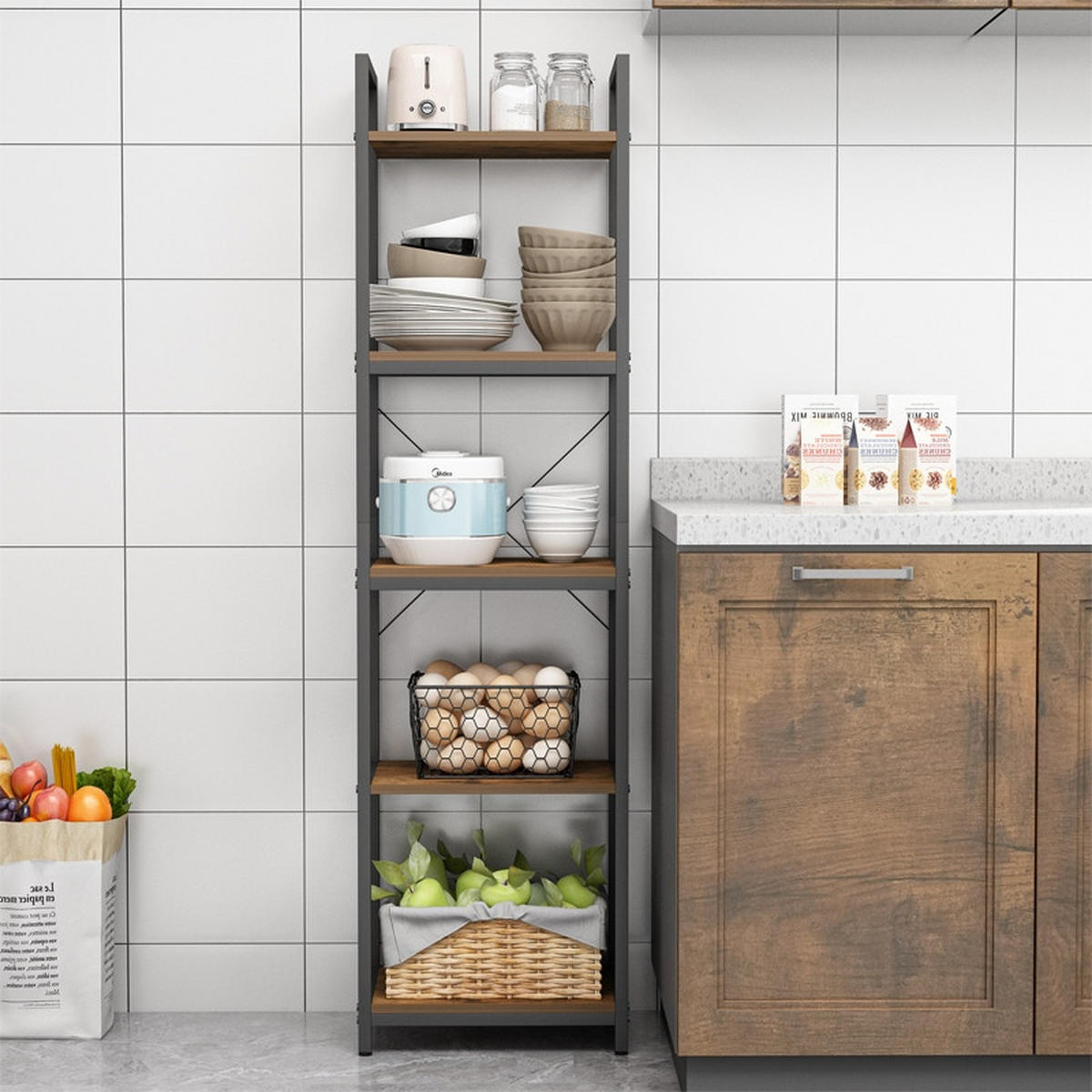 BÜCHERREGAL, braun 40/30/154cm - Braun, Holzwerkstoff (40/154/30cm) - Rebiko