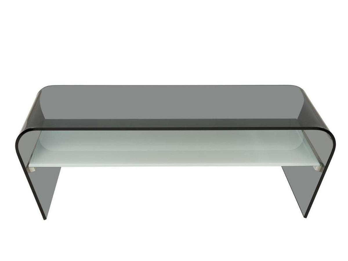 COUCHTISCH mit Ablage - Glas Design - Schwarz-Weiß - KELLY - Schwarz, Glas (120/60/37cm) - Vente-Unique