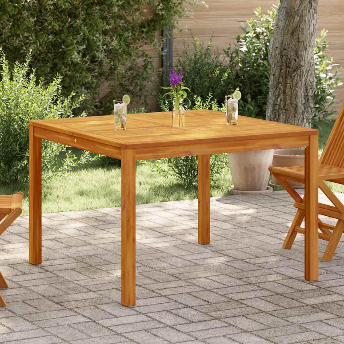 GARTEN-ESSTISCH 110/110/75 Cm Massivholz Akazie - Braun, Holz (110/110/75cm) - vidaXL
